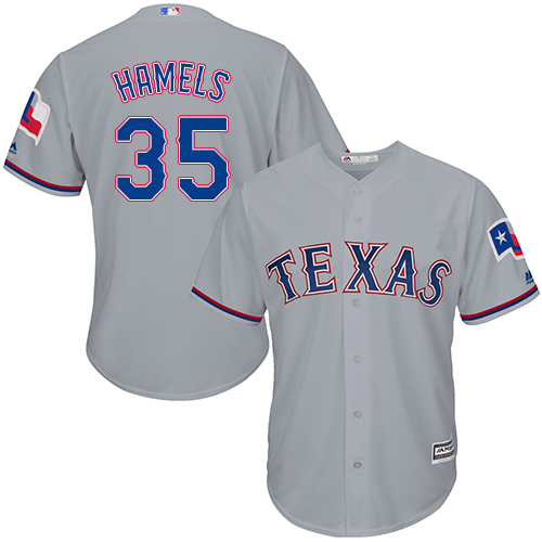 Rangers #35 Cole Hamels Grey Cool Base Stitched Youth MLB Jersey
